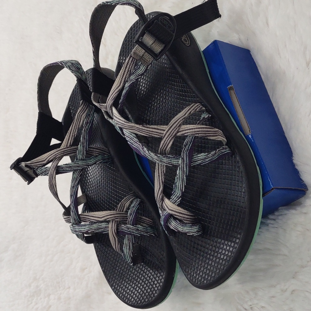 Chaco , Size W10,Black and Gray Strappy Sandals - Picture 12 of 16